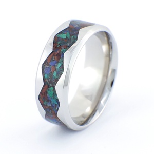 Nemesacél Gyűrű Mahagóni Obszidián, Krizokolla, Lapis Lazuli Ásványokkal. Vízálló, Karcálló, Anti-Allergén, Ékszer, Gyűrű, Kerek gyűrű, Ékszerkészítés, MESKA