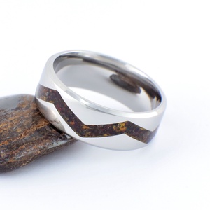 Nemesacél Gyűrű Borostyán Ásvánnyal És Fekete Opállal. Vízálló, Karcálló, Anti-Allergén, Egyedi Megrendelésre! - ékszer - gyűrű - kerek gyűrű - Meska.hu