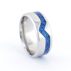 Nemesacél Gyűrű Kék Opállal. Vízálló, Karcálló, Anti-Allergén, Egyedi Megrendelésre!, Ékszer, Gyűrű, Kerek gyűrű, Ékszerkészítés, MESKA