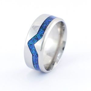Nemesacél Gyűrű Kék Opállal. Vízálló, Karcálló, Anti-Allergén, Egyedi Megrendelésre! - ékszer - gyűrű - kerek gyűrű - Meska.hu