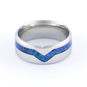 Nemesacél Gyűrű Kék Opállal. Vízálló, Karcálló, Anti-Allergén, Egyedi Megrendelésre! - ékszer - gyűrű - kerek gyűrű - Meska.hu