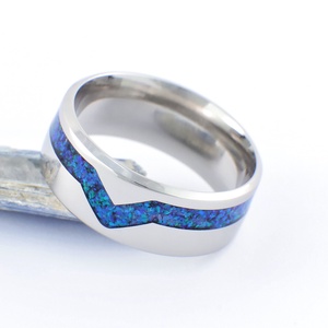 Nemesacél Gyűrű Kék Opállal. Vízálló, Karcálló, Anti-Allergén, Egyedi Megrendelésre! - ékszer - gyűrű - kerek gyűrű - Meska.hu