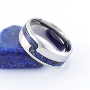 Nemesacél Gyűrű Hematit És Lapis Lazuli Ásványokkal. Vízálló, Karcálló, Anti-Allergén, Egyedi Megrendelésre! - ékszer - gyűrű - kerek gyűrű - Meska.hu