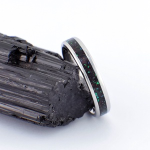 Nemesacél Gyűrű Turmalin Ásvánnyal És Zöld Opállal. Vízálló, Karcálló, Anti-Allergén, Egyedi Megrendelésre! - esküvő - ékszer - karikagyűrű - Meska.hu