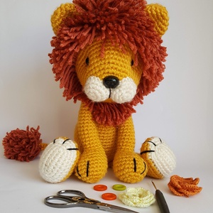 Amigurumi oroszlán - játék & sport - plüssállat & játékfigura - más figura - Meska.hu