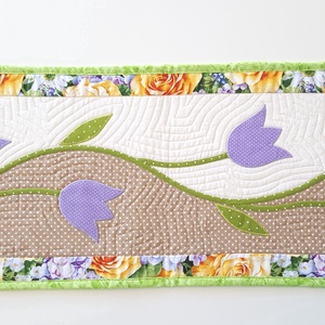 Tavaszi asztali futó friss tavaszi szinekben - otthon & életmód - konyhafelszerelés, tálalás - konyhai dekoráció - Meska.hu