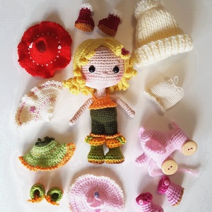 Polly amigurumi baba - játék & sport - baba & babaház - öltöztethető baba - Meska.hu