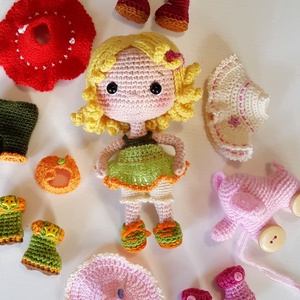 Polly amigurumi baba - játék & sport - baba & babaház - öltöztethető baba - Meska.hu