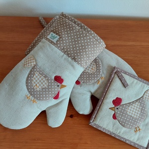 Edényfogókesztyű szett húsvétra , Otthon & Életmód, Konyhafelszerelés, tálalás, Sütés, főzés, Edényalátét, Varrás, Patchwork, foltvarrás, MESKA