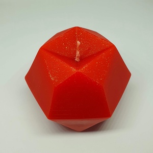 Piros hexagon gyertya, Otthon & Lakás, Gyertya, illat, aroma, Gyertya, Gyertya-, mécseskészítés, MESKA