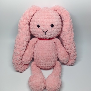 Rózsaszín, ölelnivaló horgolt nyuszika - játék & sport - plüssállat & játékfigura - nyuszi - Meska.hu