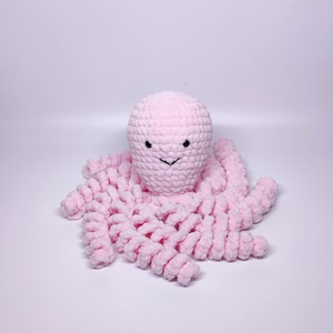 Rózsaszín plüss horgolt polip - Meska.hu