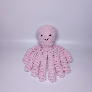 Rózsaszín plüss horgolt polip - játék & sport - plüssállat & játékfigura - polip, medúza - Meska.hu