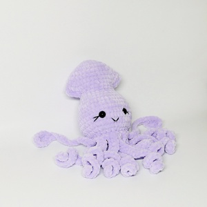 Lila horgolt tintahal - játék & sport - plüssállat & játékfigura - polip, medúza - Meska.hu