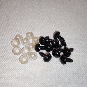Fekete biztonsági szemek amigurumi figurákhoz � 12 mm (10 db/csomag) - Meska.hu