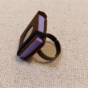 Bőrös könyvgyűrű (6) - ékszer - gyűrű - statement gyűrű - Meska.hu