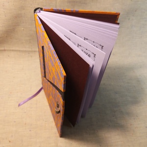 A/5 2026 Határidőnapló kampós, narancs-lila batikolt - otthon & életmód - papír, írószer - naptár & tervező - Meska.hu