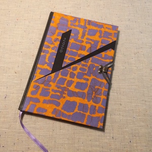 A/5 2026 Határidőnapló kampós, narancs-lila batikolt - Meska.hu