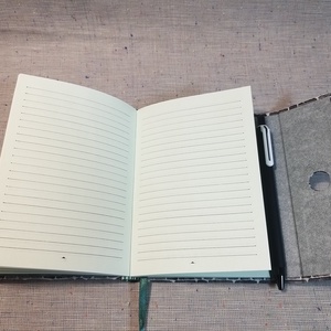 A/6Szürke téglamintás, vonalas, tollas notesz  - otthon & életmód - papír, írószer - jegyzetfüzet & napló - Meska.hu