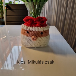 Horgolt mikulás zsák kicsi, Karácsony, Mikulás, Mikulás zsák, Horgolás, MESKA