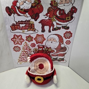 Horgolt mikulás poháralátét készlet - karácsony - mikulás - mikulás ajándékok - Meska.hu