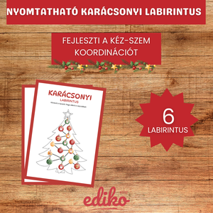 Karácsonyi Labirintus/Útvesztő Feladatlapok Gyerekeknek � 6 Oldalas Fejlesztő Játék � Nyomtatható PDF - játék & sport - készségfejlesztő és logikai játék - oktató játékok - Meska.hu