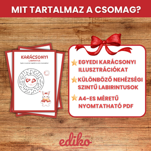 Karácsonyi Labirintus/Útvesztő Feladatlapok Gyerekeknek � 6 Oldalas Fejlesztő Játék � Nyomtatható PDF - játék & sport - készségfejlesztő és logikai játék - oktató játékok - Meska.hu