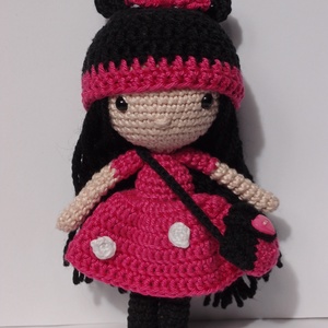 Minnie sapkás horgolt kislány baba - Meska.hu