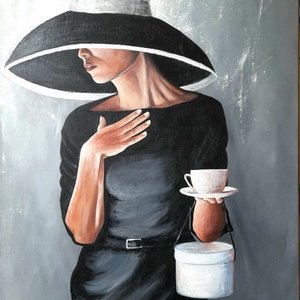 Kalapos nő - Meska.hu