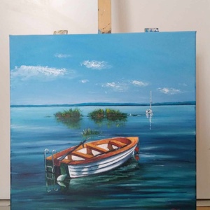 Balaton - művészet - festmény - akril - Meska.hu