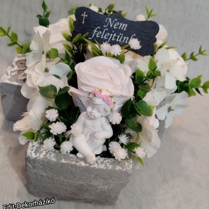 Kőkereszt sírdísz mindenszentekre - otthon & életmód - vallás - temetkezési tárgy - Meska.hu