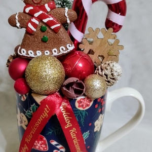 Bögrés mézikés asztaldísz , Karácsony, Adventi díszek, Adventi asztaldísz, Mindenmás, MESKA