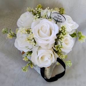 Szív beton kaspós sírdísz Mindenszentekre - otthon & életmód - vallás - temetkezési tárgy - sírdísz, kegyeleti dísz - Meska.hu