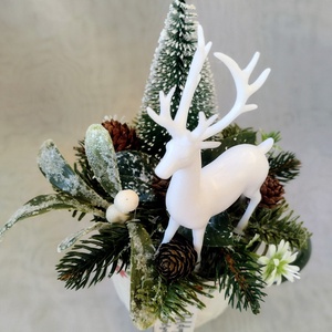 Téli varázs bögrében szarvassal - karácsony - adventi díszek - adventi asztaldísz - Meska.hu