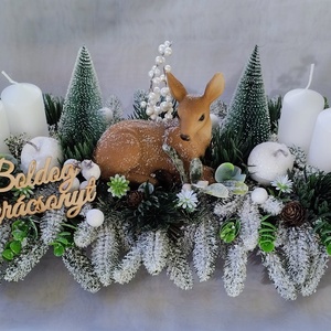 Ezüstös téli erdő adventi asztaldísz - karácsony - adventi díszek - adventi asztaldísz - Meska.hu