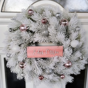 Havas fenyőágas téli ajtódísz  - karácsony - karácsonyi lakásdekoráció - karácsonyi ajtódíszek - Meska.hu