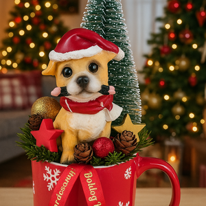 Karácsonyi kutyusos bögrés dísz  - Meska.hu