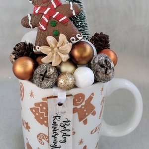 Karácsonyi mézeskalácsis bögrés dísz - Meska.hu