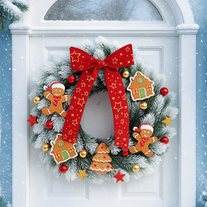 Mézeskalacsos karácsonyi ajtódísz  - Meska.hu