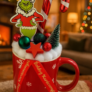 Grincses karácsonyi bögrés dísz  - Meska.hu