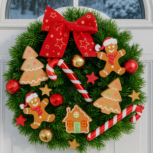 Mézikés karácsonyi ajtódísz  - Meska.hu