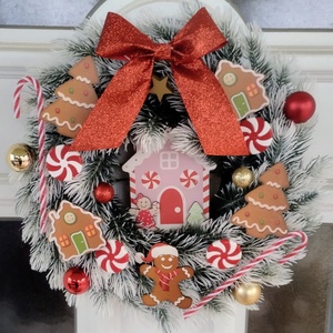 Mézeskalácsos karácsonyi ajtódísz  - karácsony - karácsonyi lakásdekoráció - karácsonyi ajtódíszek - Meska.hu