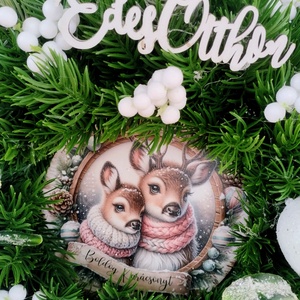 Téli hangulatú ajtódísz szarvaspárral - karácsony - adventi díszek - adventi ajtódísz - Meska.hu