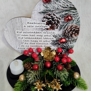Karácsonyi természetes hatású sírdísz - otthon & életmód - vallás - temetkezési tárgy - sírdísz, kegyeleti dísz - Meska.hu