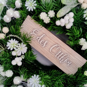 Téli ajtódísz műfenyő alapon - otthon & életmód - dekoráció - ajtó- és ablak dekoráció - ajtódísz & kopogtató - Meska.hu