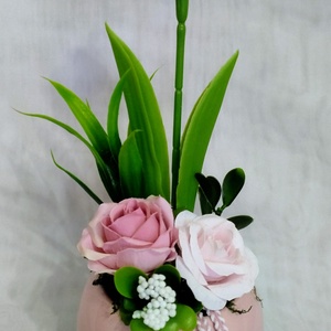 Rózsaszín kaspós kis tavaszi asztaldísz - otthon & életmód - dekoráció - Meska.hu