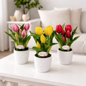 Élethű tulipán kerámia kaspóban - Meska.hu