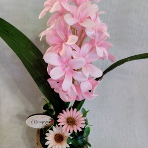 Tavaszi asztaldísz rózsaszín jácinttal - otthon & életmód - virágdekoráció - virágdíszek - virágdísz kaspóban - Meska.hu