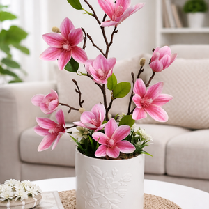 Rózsaszín magnóliás asztaldísz, Otthon & Életmód, Virágdekoráció, Virágdíszek, Virágdísz kaspóban, Mindenmás, Virágkötés, MESKA