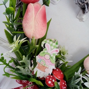 Szív alakú tulipános ajtódísz  - otthon & életmód - dekoráció - ajtó- és ablak dekoráció - ajtódísz & kopogtató - Meska.hu